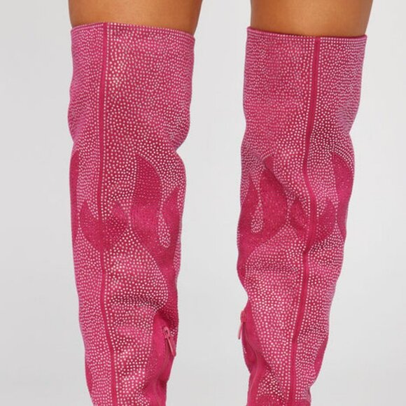 " RHINESTONE TWO STEPPER "  Glitter Boots - Pink/combo ( BRAND NEW !!!!!!!! - Picture 3 of 5